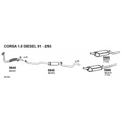 Opel Corsa A 1.0-1.2-1.5 D 82-93 (S83)(F08,W5L) Marmitta Silenziatore Posteriore ANSA-OP13007-5965-CD5965-852021-852022-852039