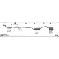 Ford Focus 1.6 16v 100HP 98-04 Silenziatore Scarico Sportivo INOX Omologato Terminale Ø100 mm CSC-FO760010