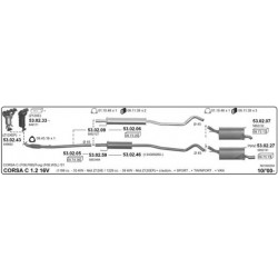 Opel Corsa C 1.2-1.2 16v 00-09  Marmitta silenziatore Scarico Posteriore IMASAF-53.02.27-530227-13122316-5852191