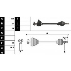 SEMIASSE SX G.RICAMBI L.638  RENAULT 19 DAL 1888 AL1985 7013449881