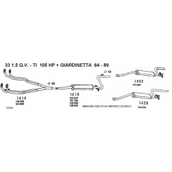 Alfa 33 15 QV TI 105HP BN 84-89 Marmitta posteriore 96585935