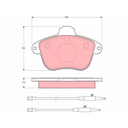 PEUGEOT 605 [6B] 1989-1999 PASTIGLIE FRENO ASSALE ANTERIORE TRW-LUCAS -GDB796-3322936407966