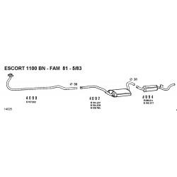 Ford Escort III (GAA-AWA) 1.1cc  1980-1983 Marmitta Posteriore Fonos Aluminox New From Old Stock CD4094