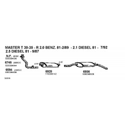 Renault Master T30-35 -Trafic T3-T5 Benzine e Diesel 81-95 Marmitta Silenziatore Centrale CD6928-WALKER New From Old Stock