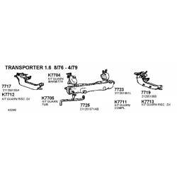 VW Transporter T2 Autobus-Furgone 1.6cc 70-79 Tubo Scarico Marmitta Uscita Laterale Bosal CD7725 New From Old Stock