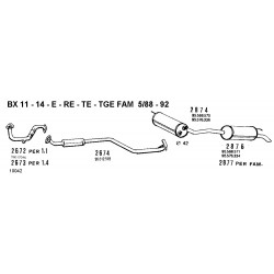 Citroën BX 11-14cc E-RE 83-88 Tubo Collettore Anteriore Nuovo WALKER CD2673 96012198 New From Old Stock