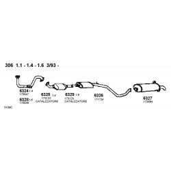 Peugeot 306 16cc Catalizzata 93-97 Tubo Collettore Nuovo Bosal CD6328-170549-1705C1 New From Old Stock